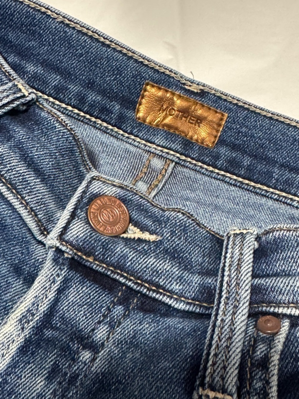 072 MOTHER Women's Tomcat Ankle Roughing It Distressed Straight Cut Jeans, Sz 25 - Picture 9 of 12